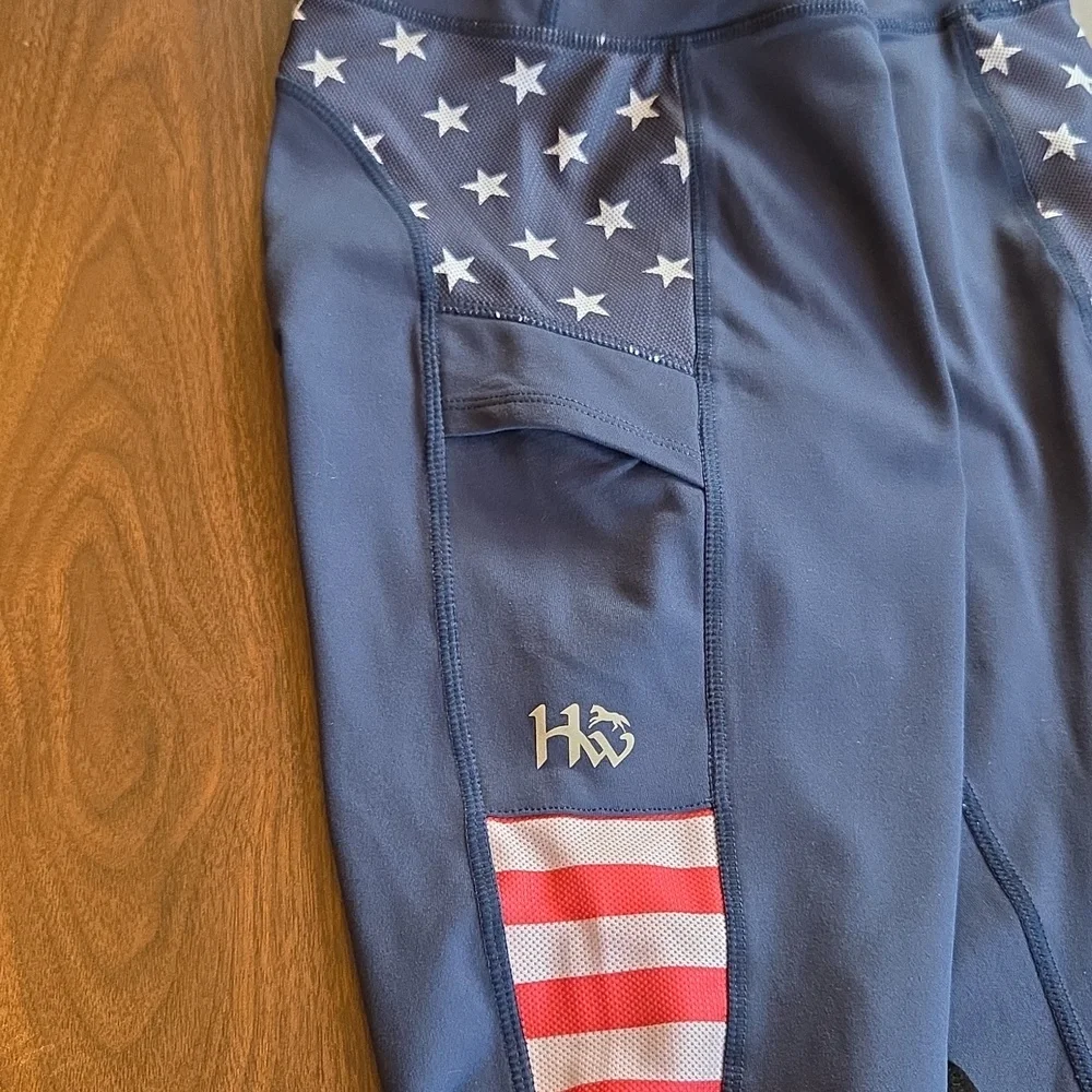 Horseware Ireland Patriotic Equestrian Riding Tights Breeches Size Medium - Picture 9 of 10